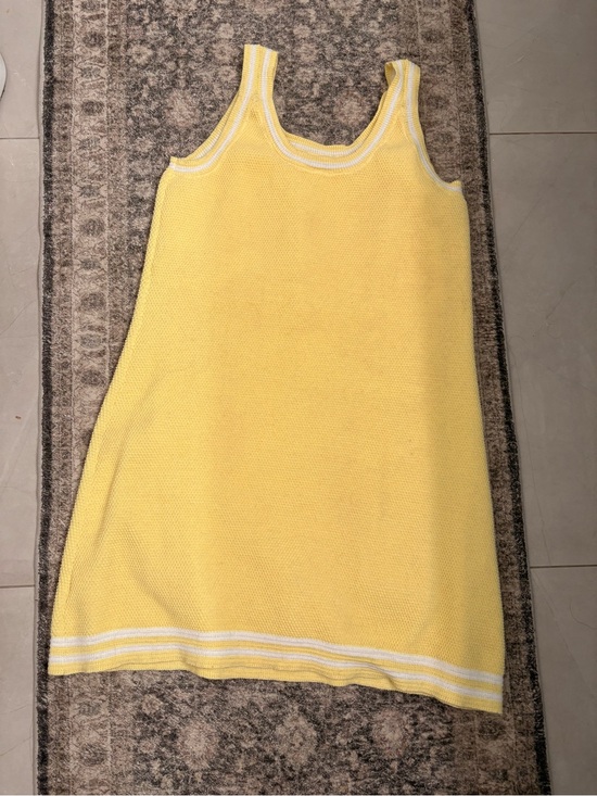 Dresses & Skirts - Yellow Knit Tank Dress - Women's Summer Dress with built in shorts
